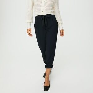 Aritzia Wilfred Allant Cropped Tie-Waist Black Crepe Trouser Pant - Size 2